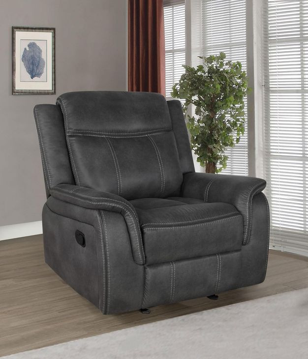 Lawrence Charcoal Glider Recliner