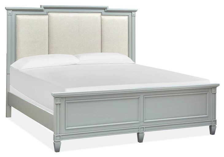 Glenbrook Pebble and Beige King Upholstered Panel Bed