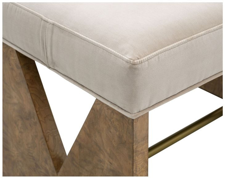 Laurent Gray Upholstered Accent Stool