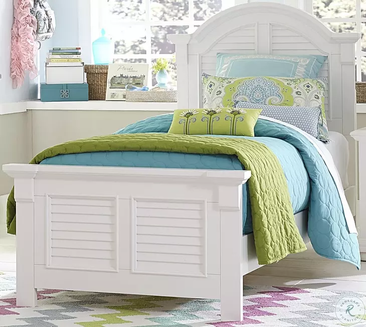 Summer House Oyster White Full Panel Bed