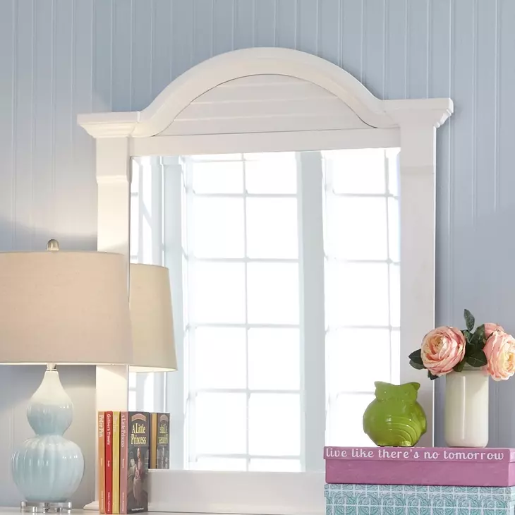 Sun Haven Oyster White 6 Drawer Dresser with Mirror