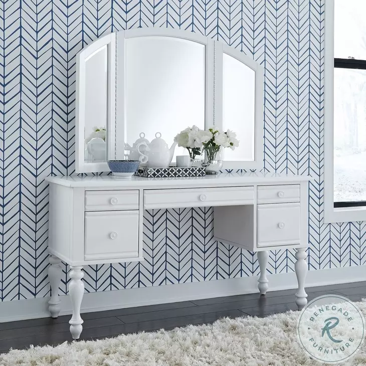 Summer House I Oyster White Vanity Mirror