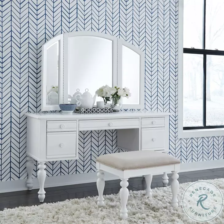 Summer House I Oyster White Vanity Mirror