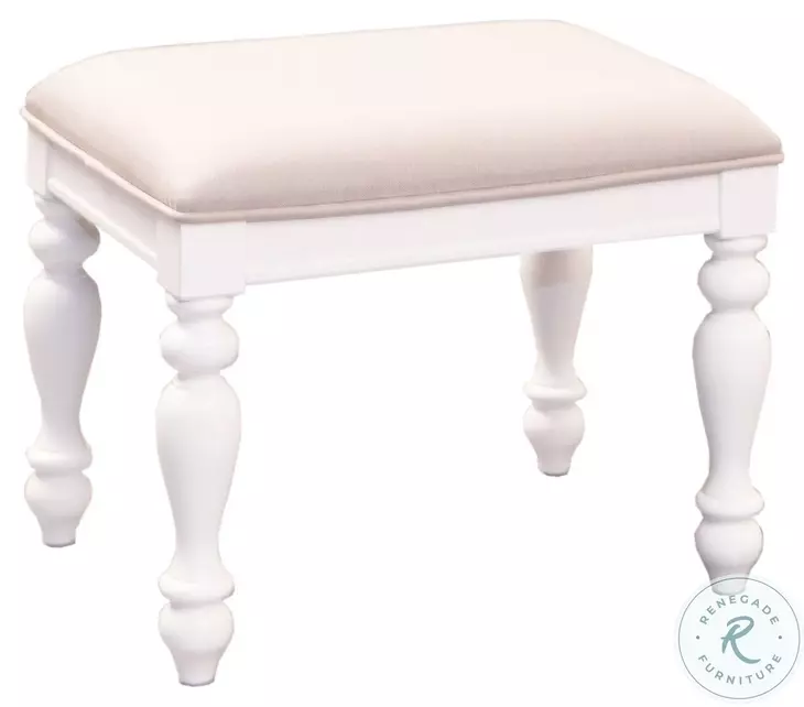 Summer House I Oyster White Vanity Stool