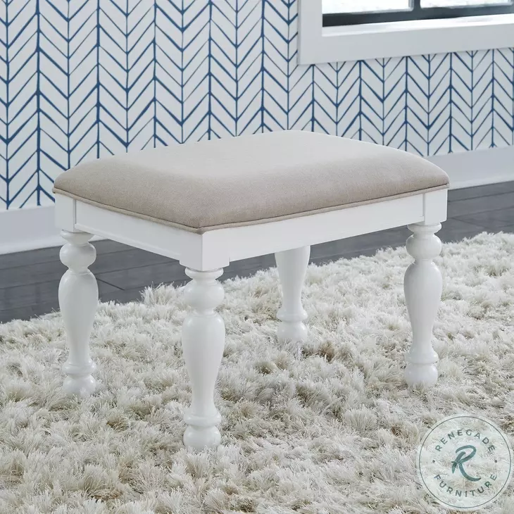 Summer House I Oyster White Vanity Stool