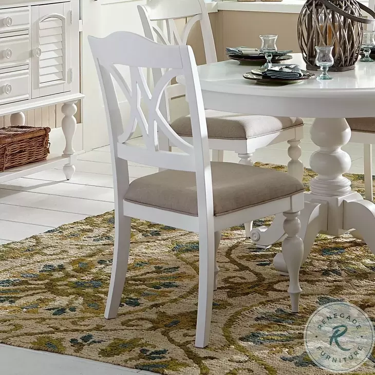 Sun Haven Oyster White Slat Back Side Chair Set of 2