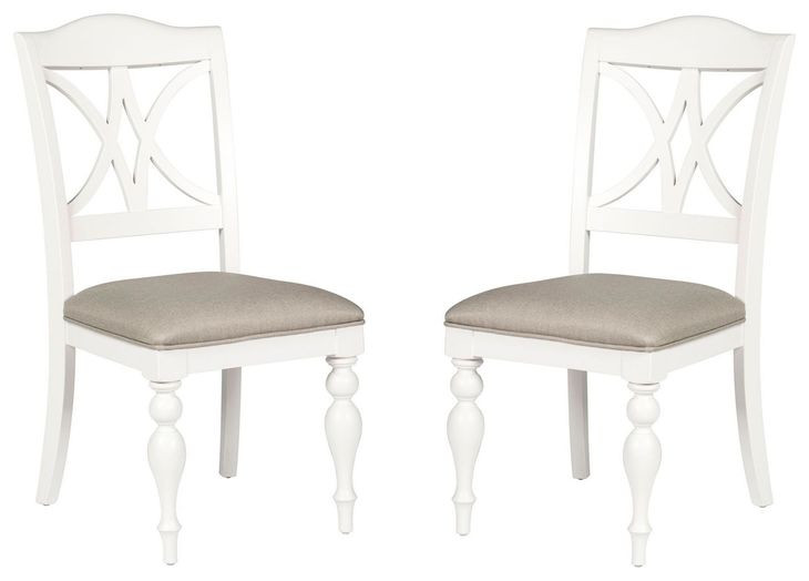 Sun Haven Oyster White Slat Back Side Chair Set of 2