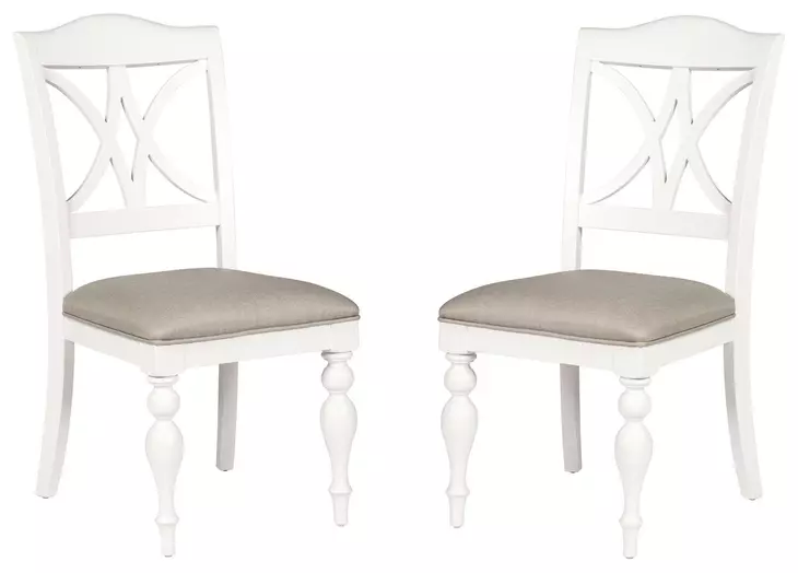Sun Haven Oyster White Slat Back Side Chair Set of 2