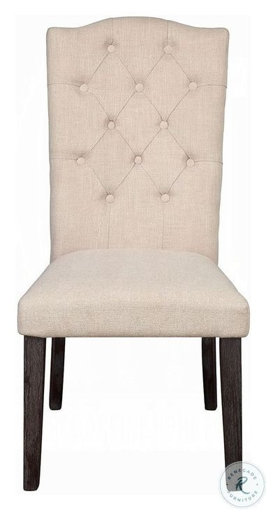 Gerardo Beige Linen Side Chair Set of 2