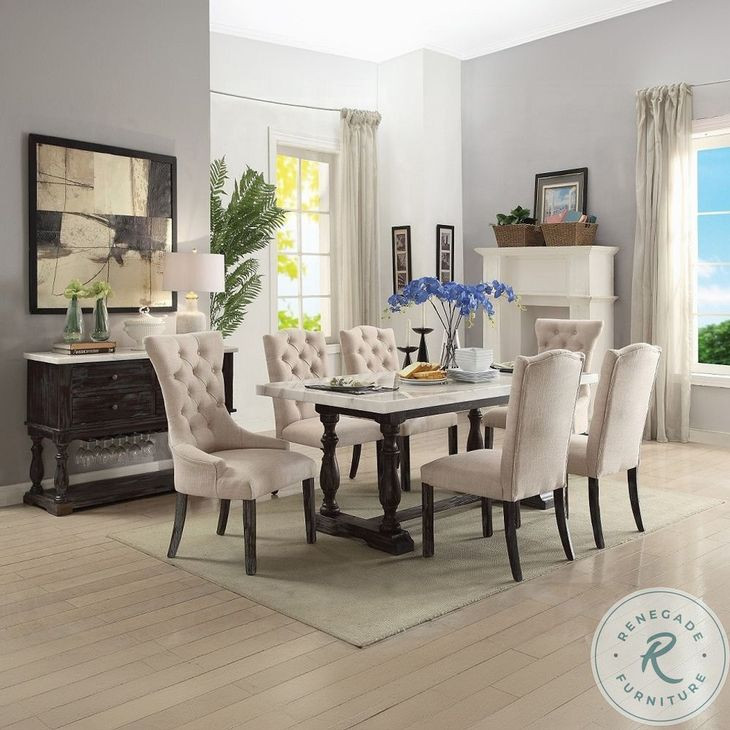 Gerardo Beige Linen Arm Chair Set of 2