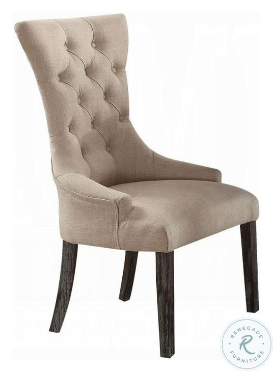 Gerardo Beige Linen Arm Chair Set of 2