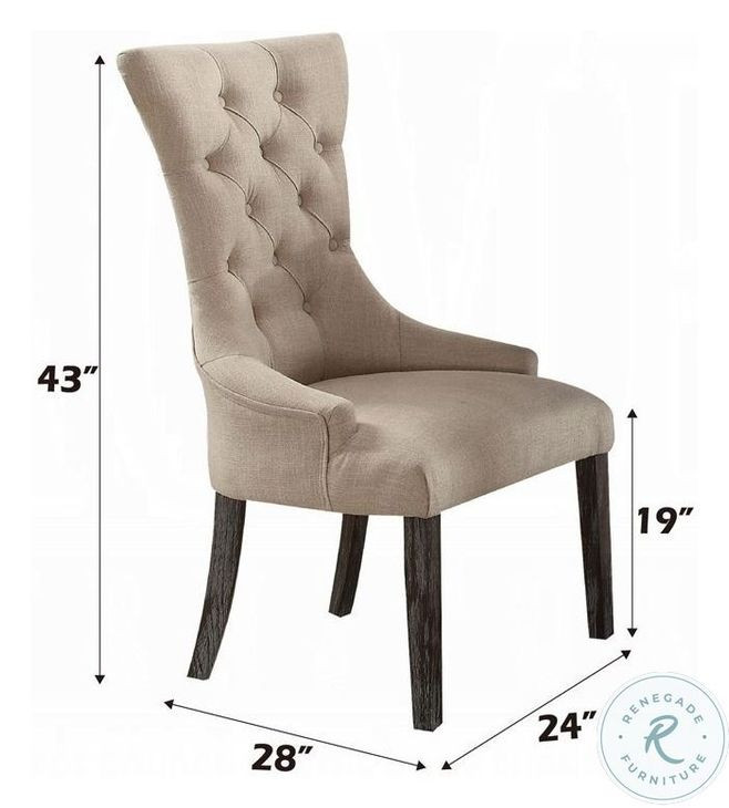 Gerardo Beige Linen Arm Chair Set of 2