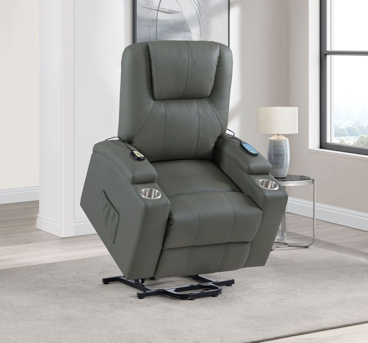 Armstrong Gray Power Lift Massage Recliner