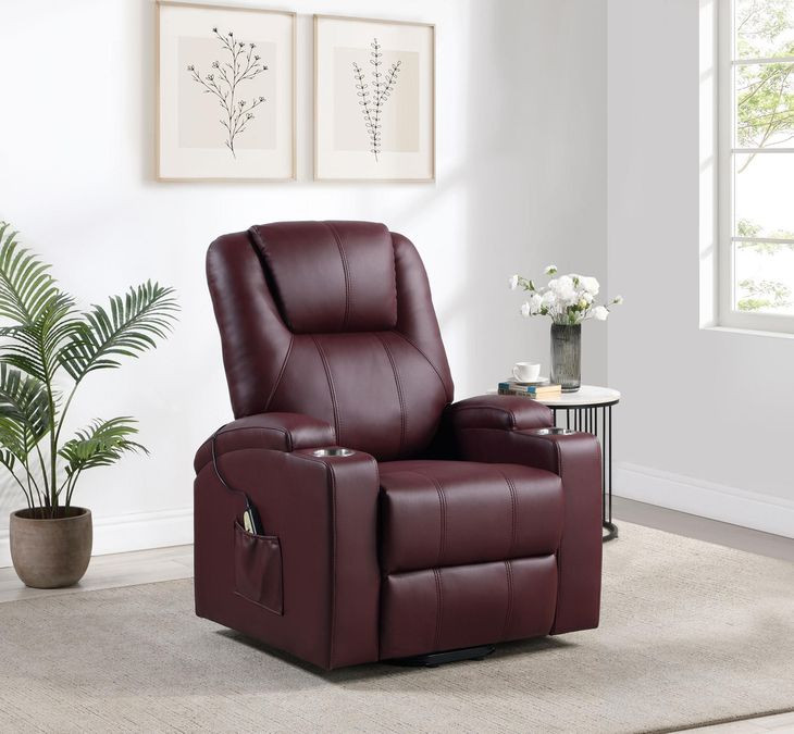 Armstrong Wine Power Lift Massage Recliner 