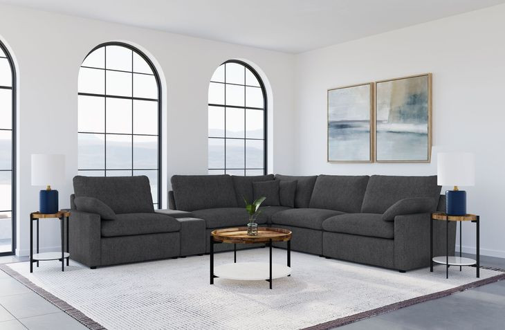 Collins Dark Gray 6 Piece Modular Power Sectional