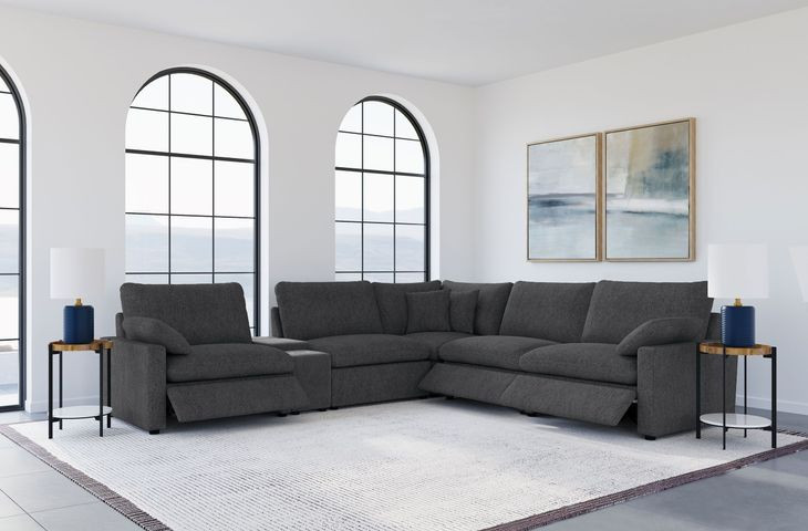 Collins Dark Gray 6 Piece Modular Power Sectional