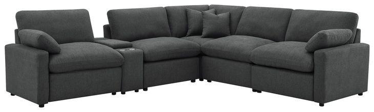 Collins Dark Gray 6 Piece Modular Power Sectional