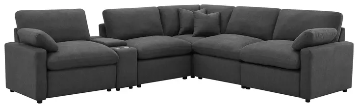 Collins Dark Gray 6 Piece Modular Power Sectional