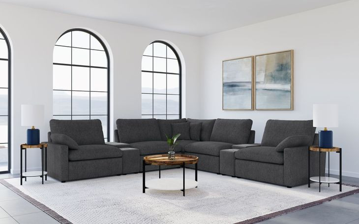 Collins Dark Gray 7 Piece Modular Power Sectional