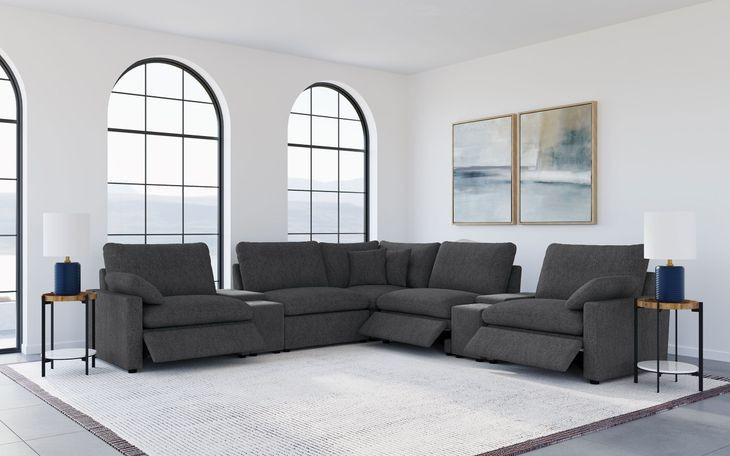 Collins Dark Gray 7 Piece Modular Power Sectional