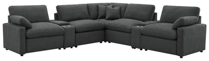 Collins Dark Gray 7 Piece Modular Power Sectional
