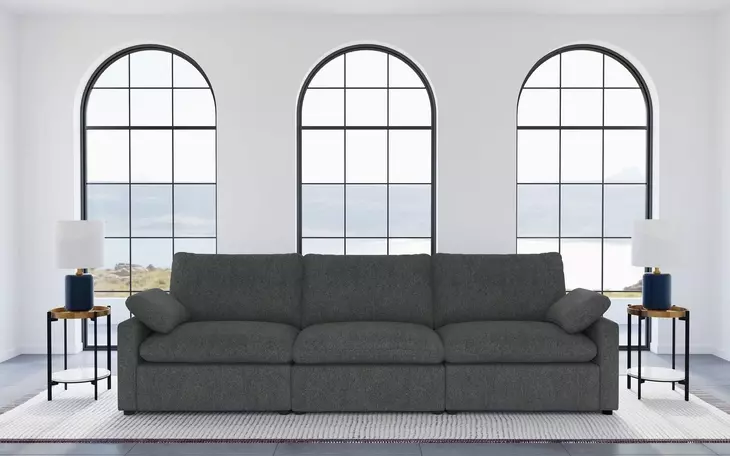 Collins Dark Gray Modular 124" Power Reclining Sofa
