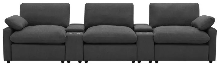 Collins Dark Gray 5 Piece Power Reclining Home Theater Seating