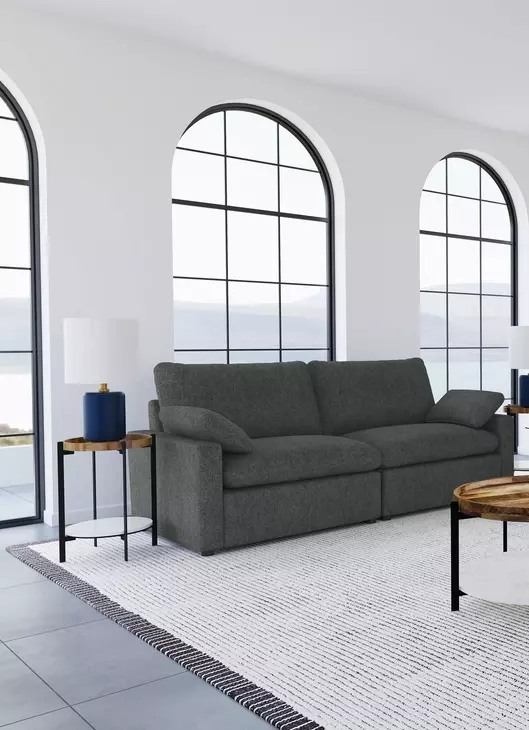 Collins Dark Gray Modular 86" Power Reclining Loveseat