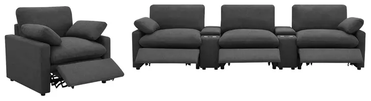 Collins Dark Gray Power Recliner
