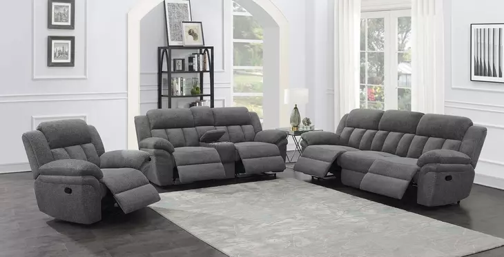 Bahrain Charcoal Reclining 99" Sofa