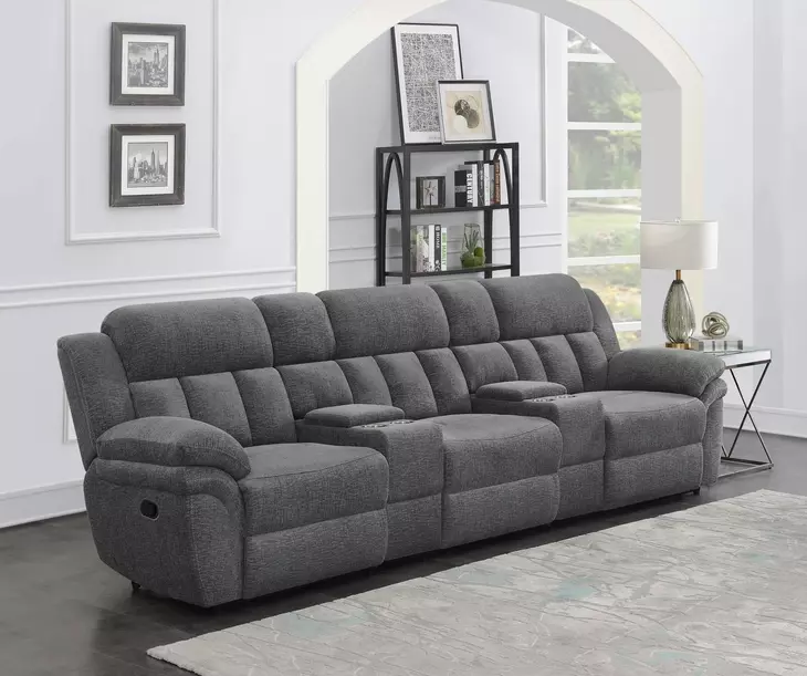 Bahrain Charcoal Reclining 3 Seater 126" Home Theater