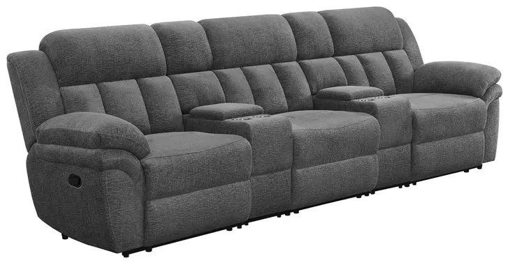 Bahrain Charcoal Reclining 3 Seater 126" Home Theater