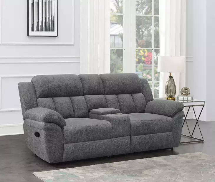 Bahrain Charcoal Reclining 86" Loveseat