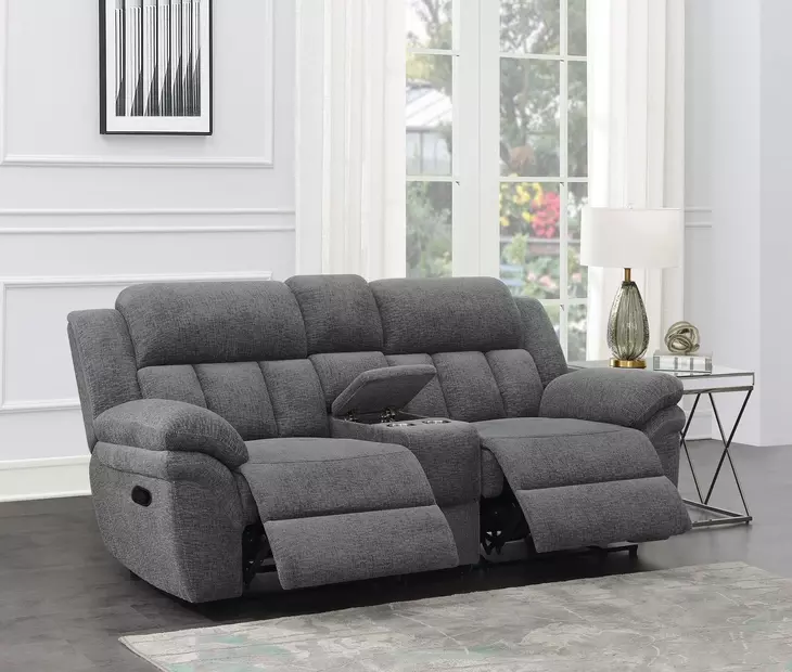 Bahrain Charcoal Reclining 86" Loveseat