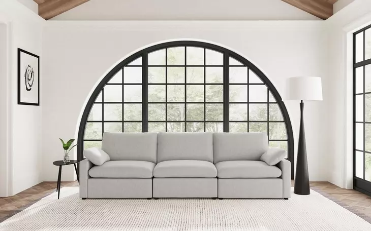Collins Gray Modular 124" Power Reclining Sofa