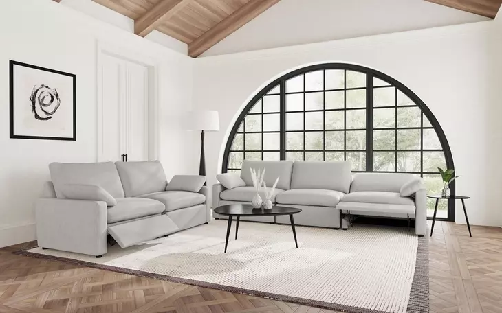 Collins Gray Modular 124" Power Reclining Sofa