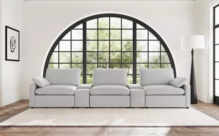 Collins Gray 5 Piece Power Reclining Home Theater Seating