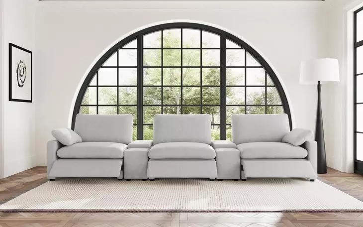 Collins Gray 5 Piece Power Reclining Home Theater Seating