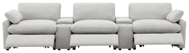 Collins Gray 5 Piece Power Reclining Home Theater Seating