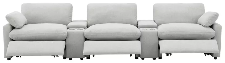 Collins Gray 5 Piece Power Reclining Home Theater Seating