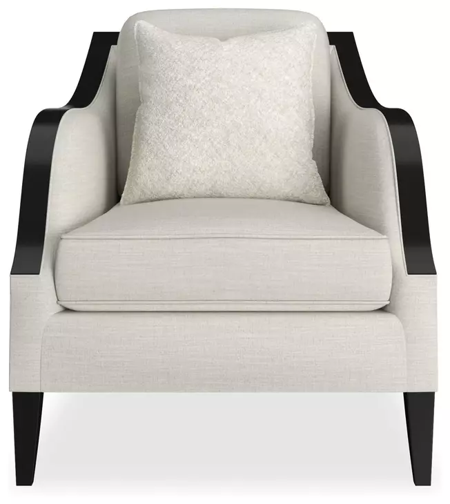 Pitch Perfect creame Upholstered Accent Chair with Pillow