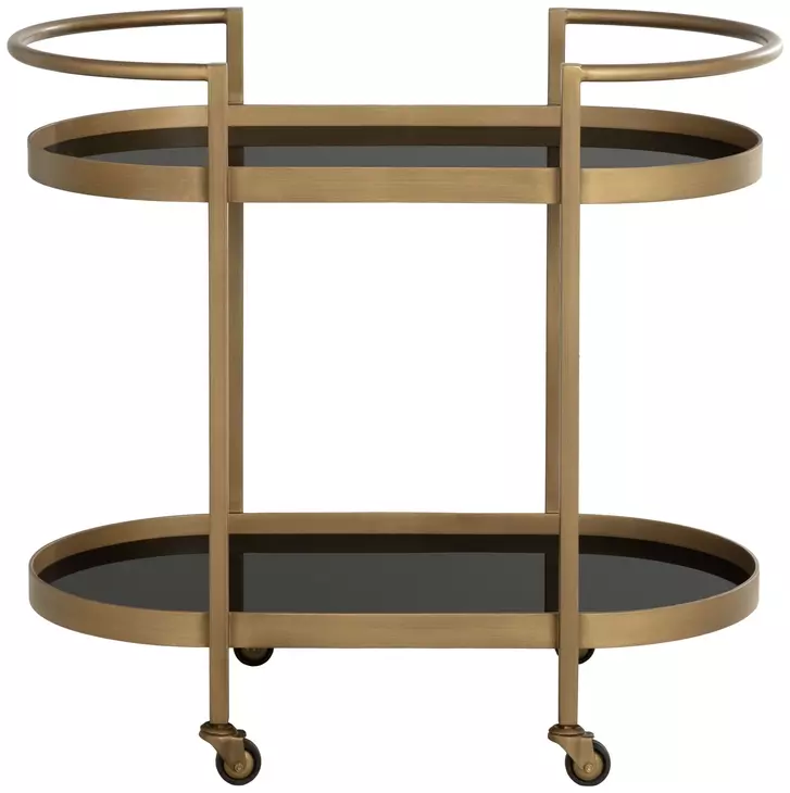 Langley Antique Brass Bar Cart