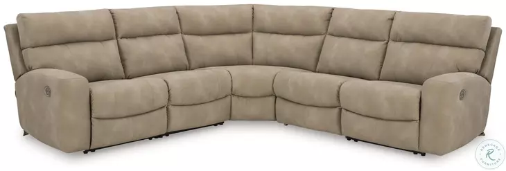 Next-Gen DuraPella Sand 5 Piece Performance Fabric Power Reclining Sectional