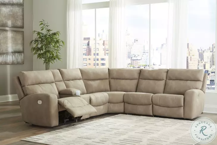 Next-Gen DuraPella Sand 6 Piece Performance Fabric Power Reclining Sectional