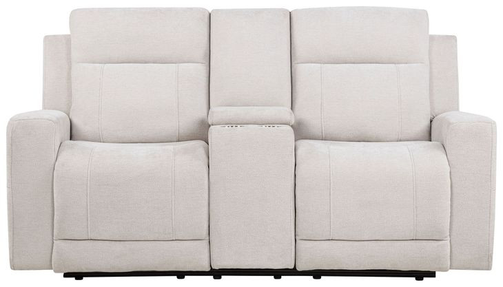 Kennett Ivory 70" Power Reclining Loveseat with USB Charging