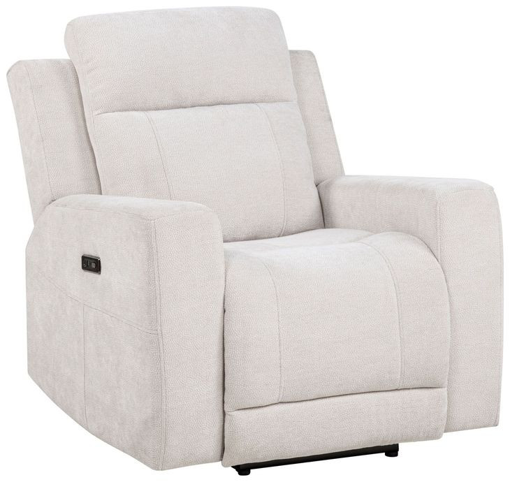 Kennett Ivory Power Recliner with USB Charging
