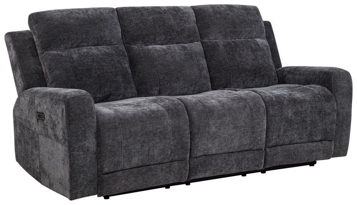 Kennett Dark Gray 81" Power Reclining Sofa with USB Charging