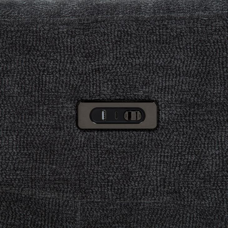 Kennett Dark Gray 81" Power Reclining Sofa with USB Charging