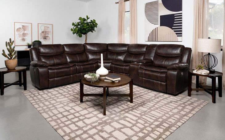 Sycamore Dark Brown 3 Piece Power Reclining Sectional