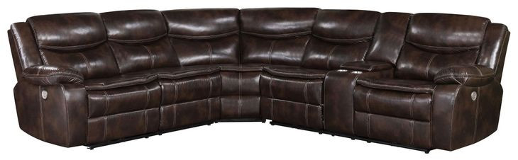 Sycamore Dark Brown 3 Piece Power Reclining Sectional